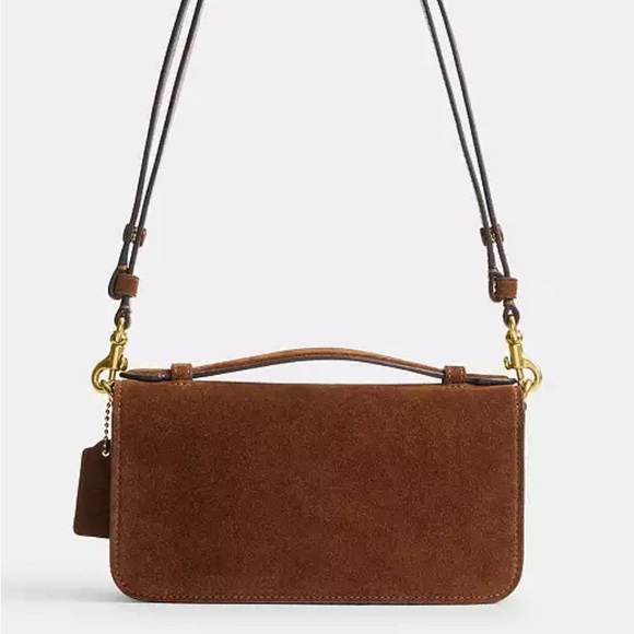 Coach Rich Brown Suede Crossbody Bag - Picture 2 of 2